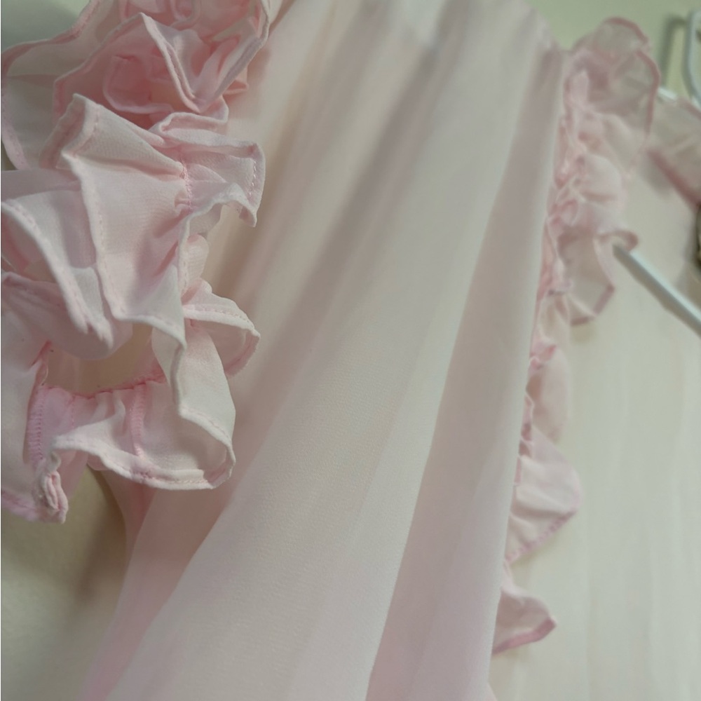 In Bloom - Adorable Sheer Pink Ruffle Robe - Picture 2 of 4